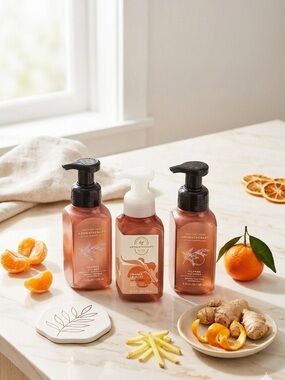 Bath & Body Works Gentle Foaming Hand Soap Bottle Orange 🍊 + Ginger 🫚 Bundle